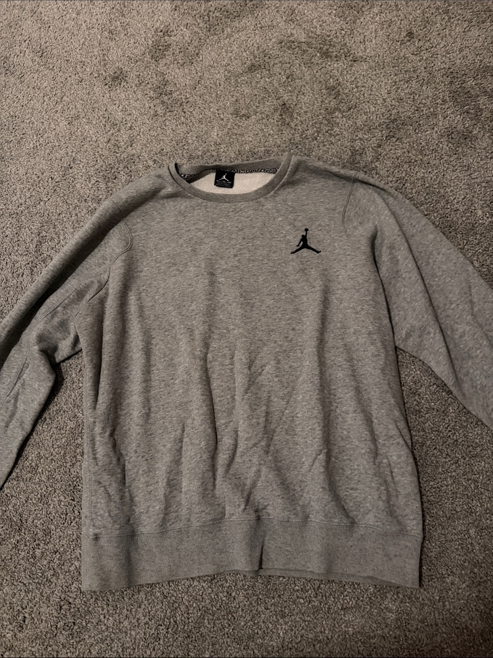 Jordan Gray Crewneck with Black Jumpman Logo